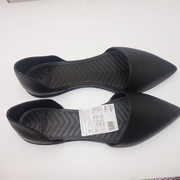 NEW Native Audrey Black Rubber Flats Slip On Dress Shoes  Women's Size 5 - Picture 5 of 9